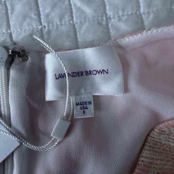 Lavender Brown Pink & Cream Textured Sleeveless Romper With Cutout Waist - Picture 4 of 9